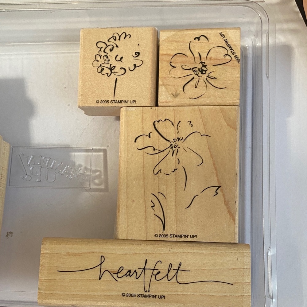 Stampin' Up! Floral Wooden Stamp Set - Natural Rubbery
